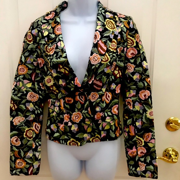 Katia G. Jackets & Blazers - 40 xs Katia G Italy Blazer silk embroidered floral